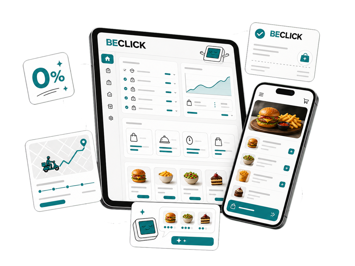 Application BECLICK sur tablette et mobile